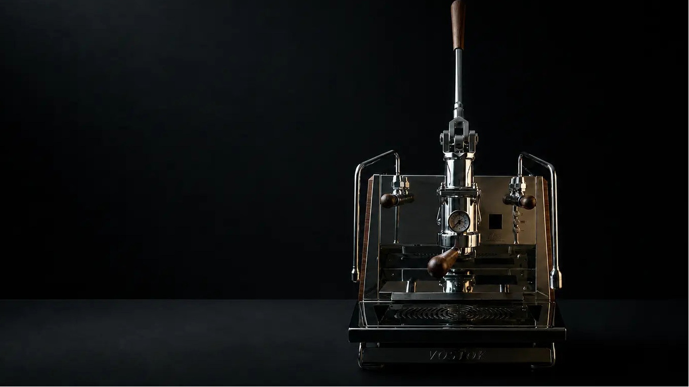 ACS vostok Coffee machine on a black background